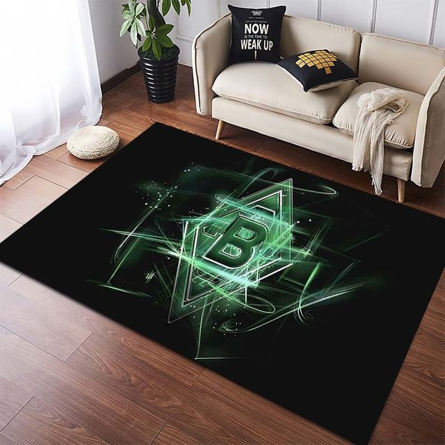 Borussia Mönchengladbach Teppich LOLO IU, rutschfeste Fußmatte in Schwarz-Grün mit Vereinslogo, Polyester, B: 230 cm, T: 160 cm - Bild 1