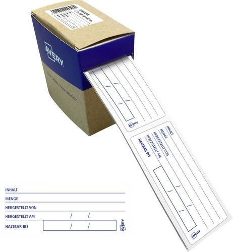 Avery Zweckform ETIHACCP.DE Vielzweck-Etiketten aus Papier in Weiß, B: 98 mm, H: 40 mm, wiederablösbar für Handbeschriftung - Bild 1