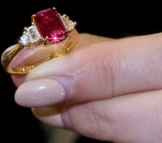 NRIQUEN Ring, Messing, Gold, Zirkonia, Damen, Vintage - Bild 1