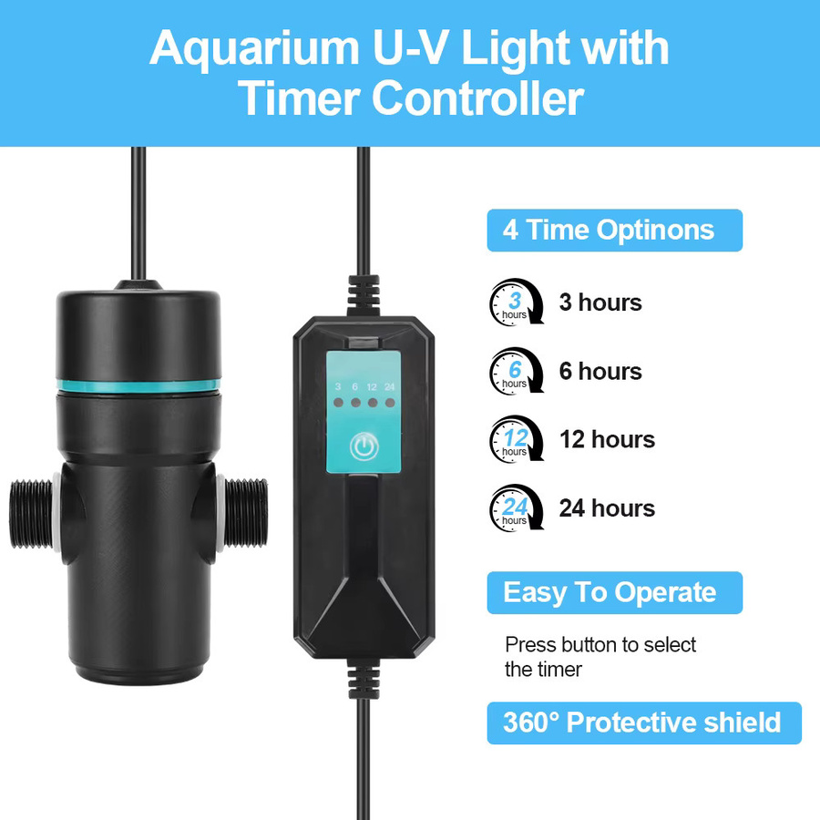 SEVEN MASTER UV-Lampe zur Algenentfernung im Aquarium mit Zeitschaltuhr, 3W/5W, Schwarz - Bild 2