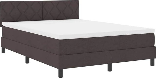 vidaXL Boxspringbett mit Matratze und Taschenfederkern in Braun, B/T/H: 140 x 200 cm - Bild 1