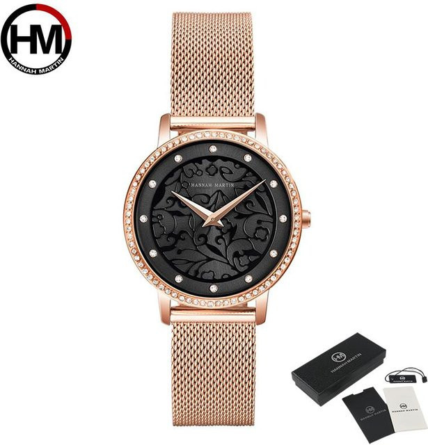 Hannah Martin Armbanduhr, Edelstahl, Quarz, Weiß, Diamantbesetzt, Damen - Bild 1