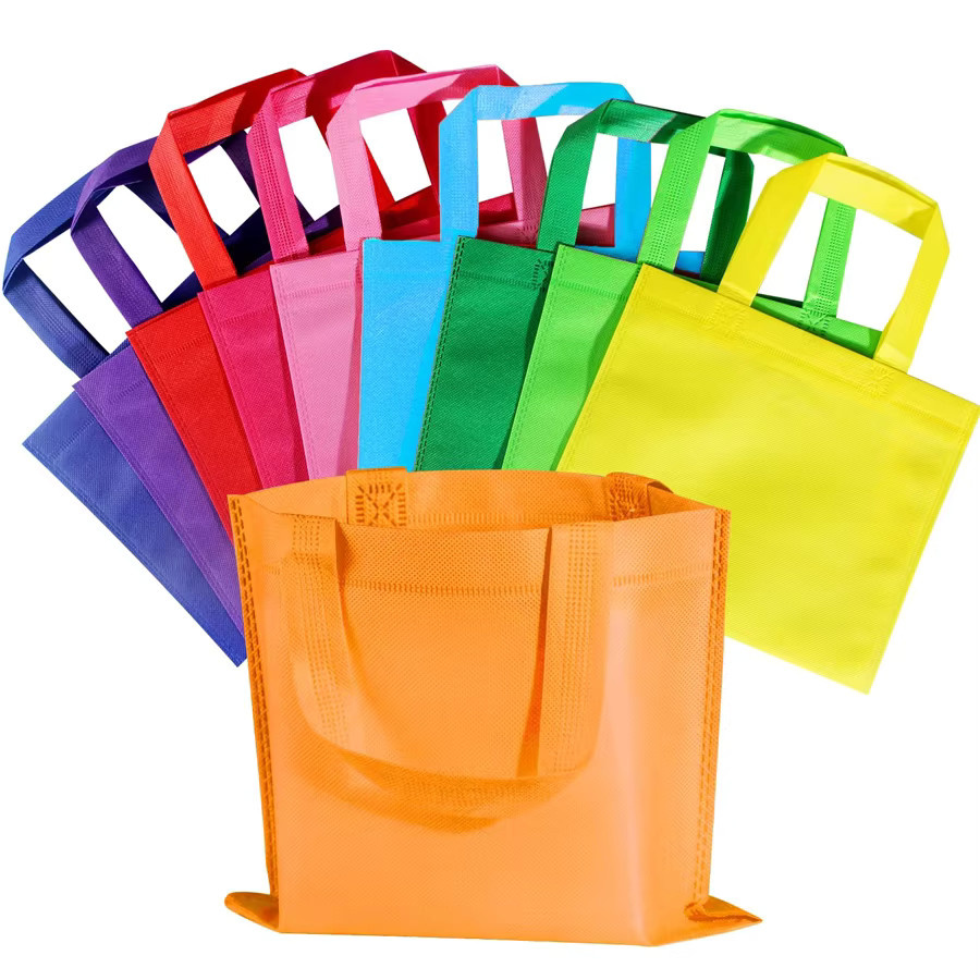 5 Stück bunte Vliesbeutel in verschiedenen Größen von XJM als Tragetaschen für Einkäufe, Geschenke und Aufbewahrung, Mehrfarbig - Bild 2