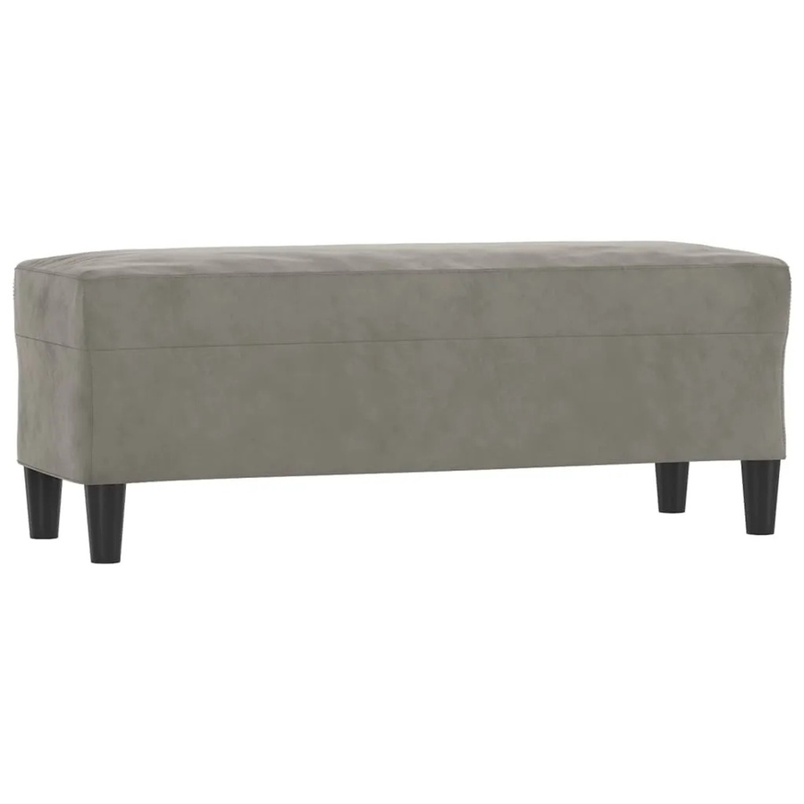 vidaXL Sitzbank aus Samt in Hellgrau, B/T/H: 100 x 35 x 41 cm - Bild 2
