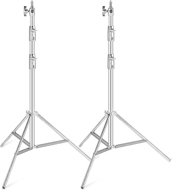 Faltbares Metall-Stativ SH in Silber für Fotostudio, C-Ständer für Softbox und Spotlicht, Höhe: 2,8-4 m - Bild 1
