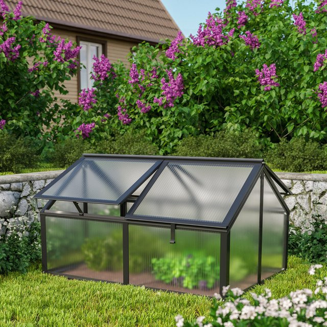 Vitavia Hochbeet Gamma Schwarz mit Hohlkammerplatten B: 89 cm, T: 124 cm, H: 71 cm - Bild 1