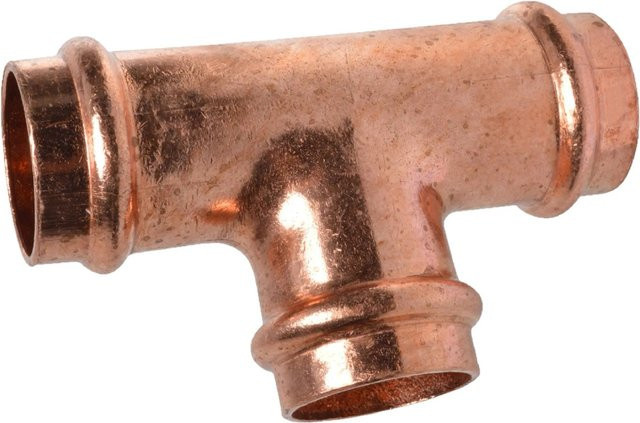 Kirchhoff CU-T-Stück mit 3 Muffen aus Kupfer in Blank, 10 Stück, 15 mm - Bild 1