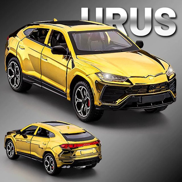 MAKEDA Lambor URUS Modellauto, 1:24, mit Licht und Sound, Gelb - Bild 1