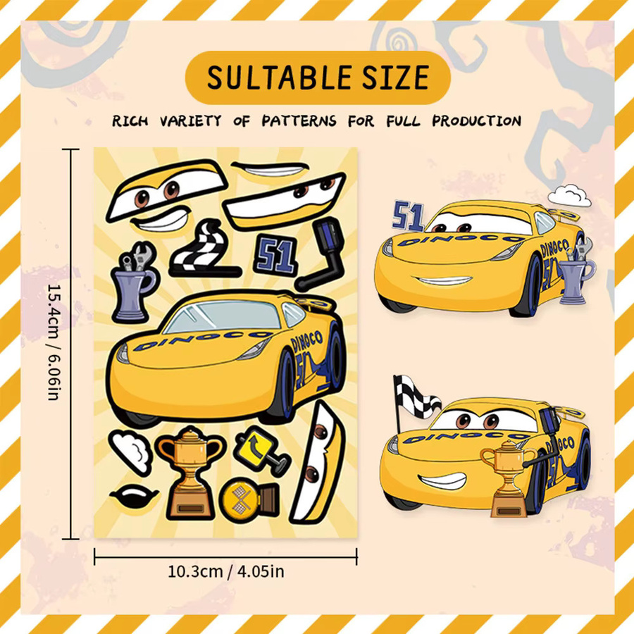Disney Cars Lightning McQueen Puzzle-Aufkleber, 16-teiliges Set - Bild 4