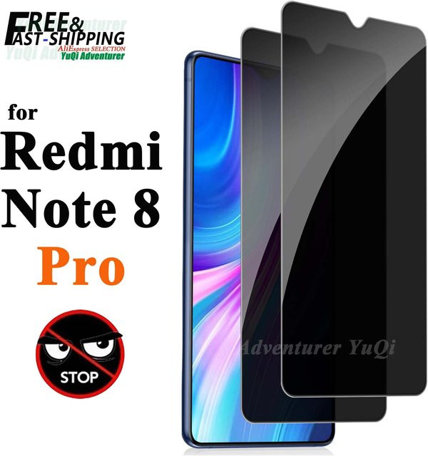Xiaomi Anti-Spionage-Displayschutz aus gehärtetem Glas für Redmi Note 8 Pro mit Sichtschutz und Kratzschutz - Bild 1
