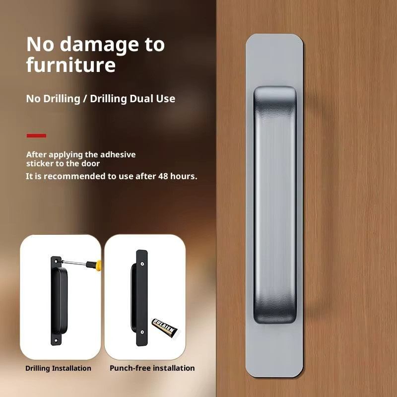 JETTING Bohrfreier Griff aus Aluminiumlegierung für Glasschiebetüren, Fenster und Schubladen, Push-Pull-Türgriff - Bild 3