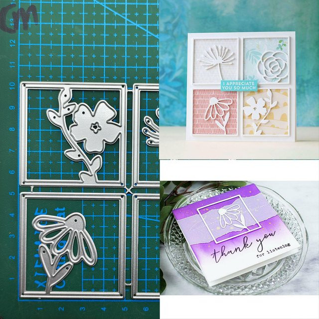 Blumenrahmen Bastelform aus Metall für DIY Papierarbeiten und Scrapbooking zur Kartenherstellung - Bild 1