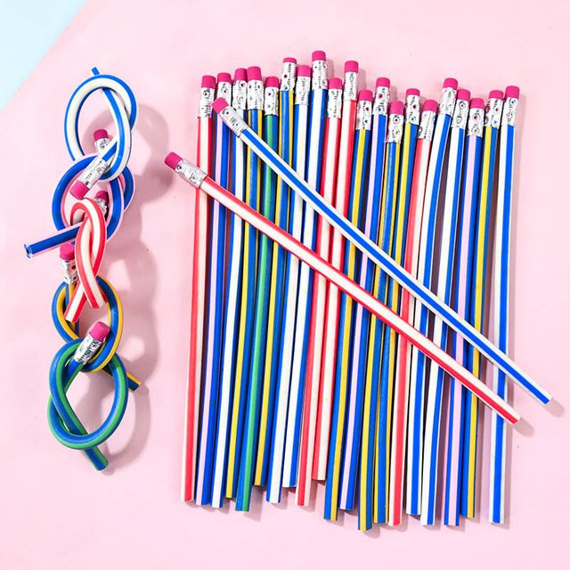 ZQCXLD 10er Set Bunte Flexible Biegbare Malstifte mit Radiergummi für Kinder in Multicolor - Bild 1