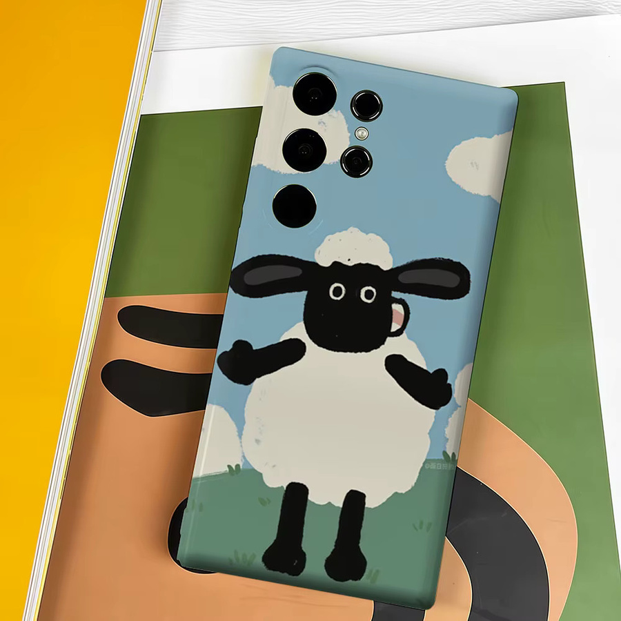 Aurbe Handyhülle mit HD Hard Shaun Sheep Design für Samsung Galaxy S26 S25 S24 S23 Ultra Plus, Mehrfarbig - Bild 4