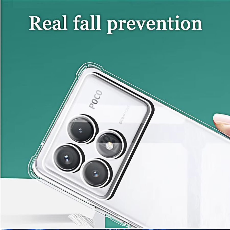 Stoßfeste Handyhülle für Xiaomi Poco F6 Pro F5 F4 F3 GT in Transparent mit Clear-Rückseite - Bild 4