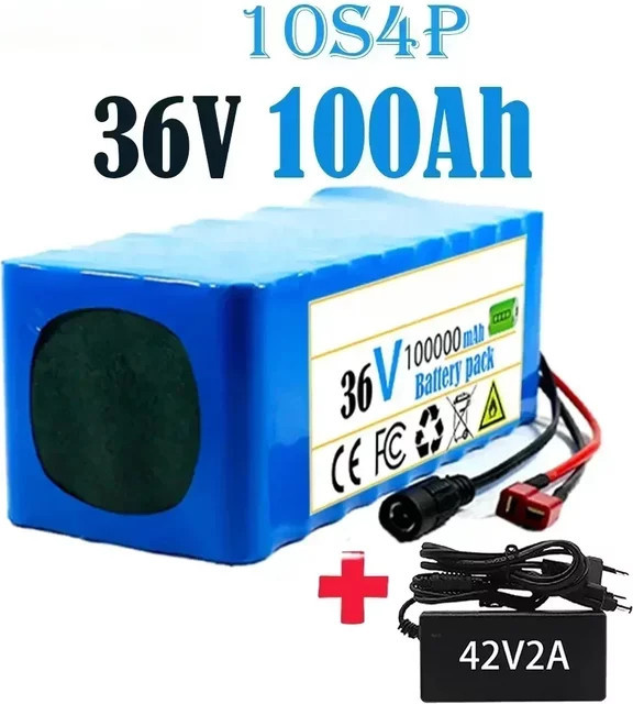 Lithium-Ionen-Akku 36V 100Ah 1000W 10S4P DC/T für E-Bike, Elektrofahrrad und Roller mit BMS in Blau - Bild 1