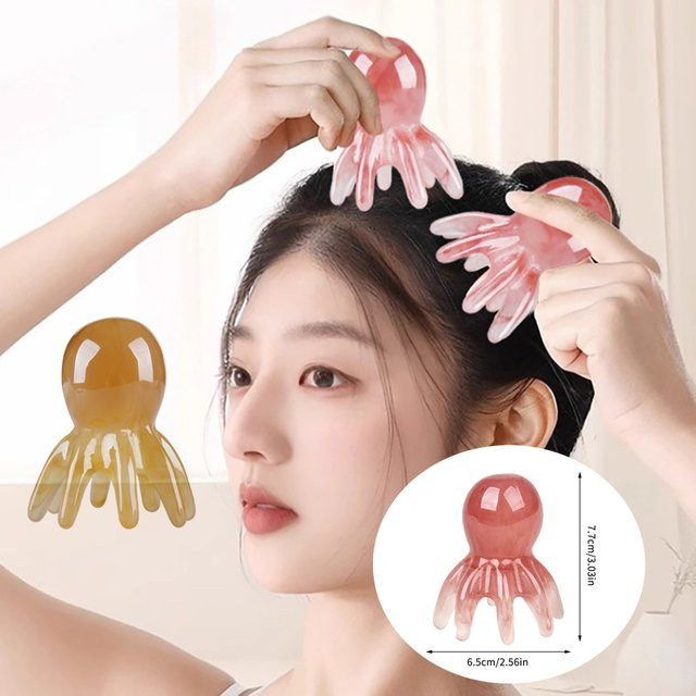 KuZHEN Octopus Massage Kamm, Kopfhaut Massage, Gua Sha - Bild 1