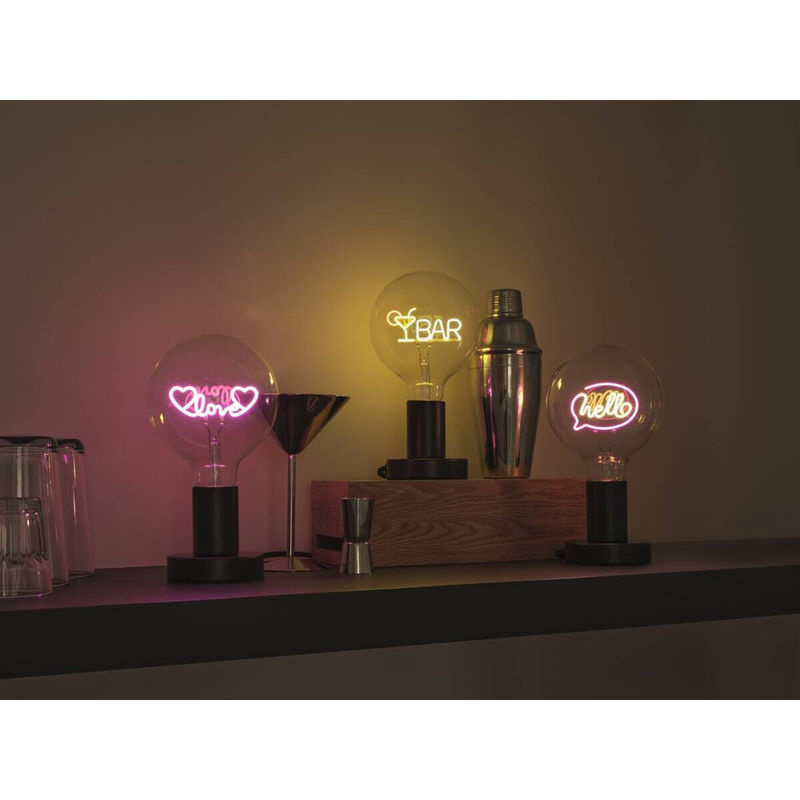 OSRAM LED-Tischleuchte Lettertable aus schwarzem Metall mit Glas, Farbe: Schwarz, B/H/T: 12,5 x 23,1 x 12,5 cm, E27 - Bild 2