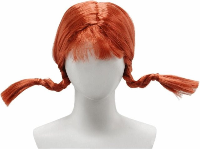 Lingjia Perücke, lange orange Haare, gedrehte Zöpfe, Unisex - Bild 1
