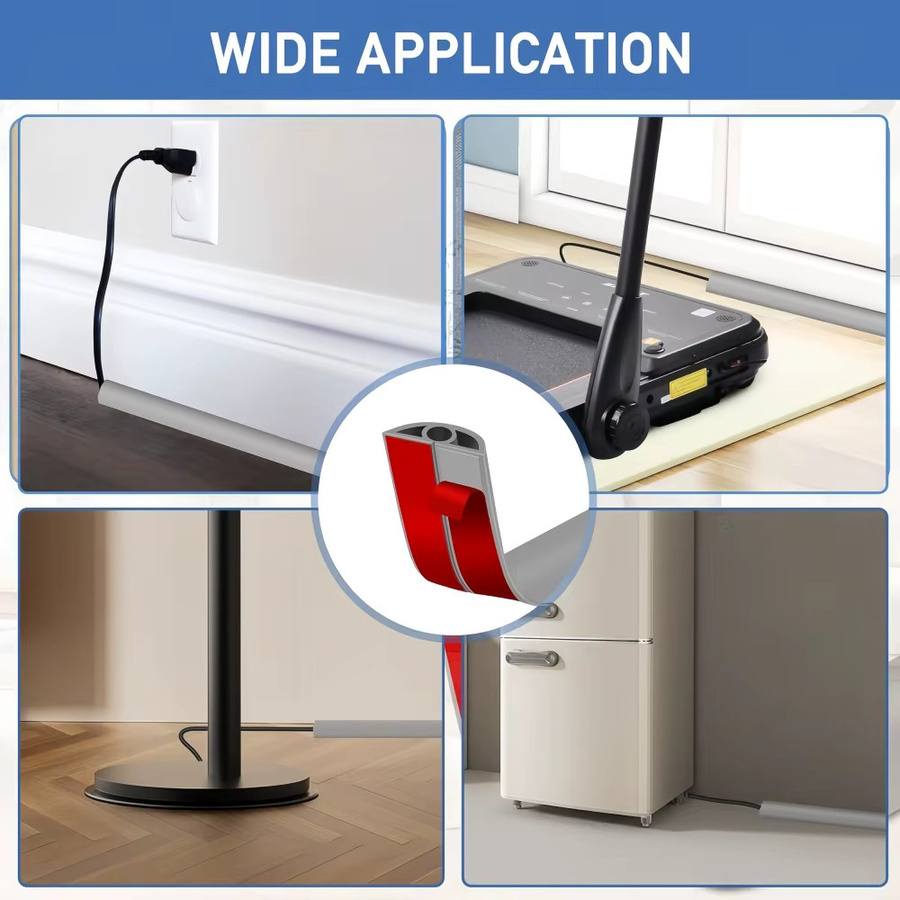 PVC Kabelkanal als weiche Kabelabdeckung zur Wandmontage, Farbe: Braun, Länge: 100 cm, Breite: 2 cm - Bild 5