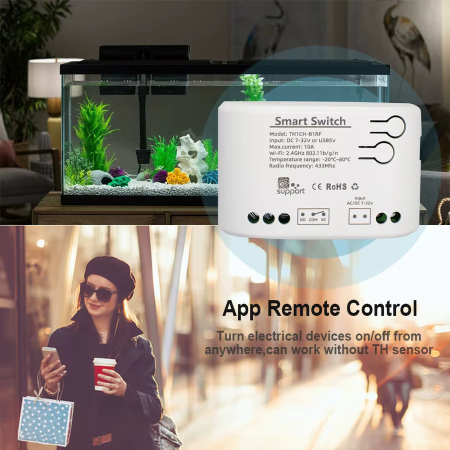 5er Set Scimagic-RC Wifi Smart Switch mit Temperatursensor in Weiß, kompatibel mit eWeLink App, Alexa und Google Home, 12V 24V 85-250V 220V - Bild 4