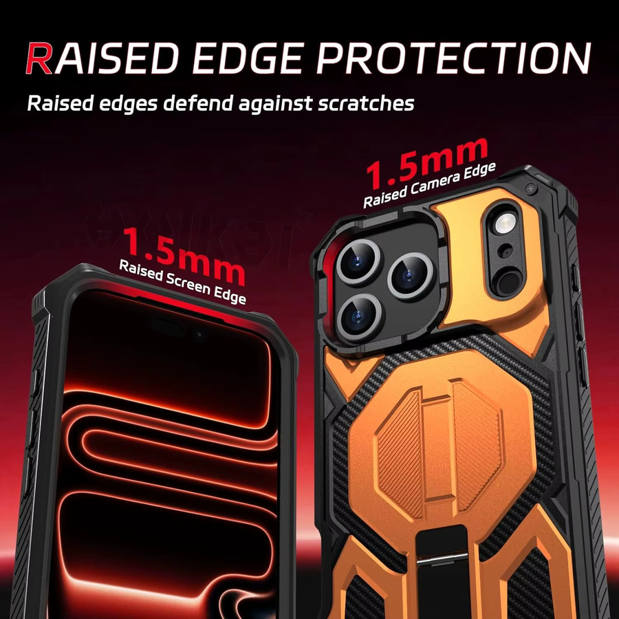 Magnetische Schutzhülle für iPhone 17 Pro Max, 16 Pro Max, 15, 14 in Rot mit militärischem Schutzgrad und stoßfester Dämpfung - Bild 2