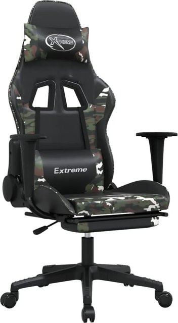 vidaXL Gaming-Stuhl Modell 6 in Schwarz und Multicolour aus Kunstleder mit Fußstütze und Kopfstütze - Bild 1