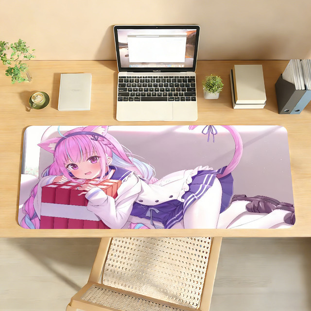 V-Minato Aqua Mauspad aus Gummi in Blau/Mehrfarbig, rutschfeste Schreibtischunterlage für Gamer und Computer-Nutzer - Bild 1