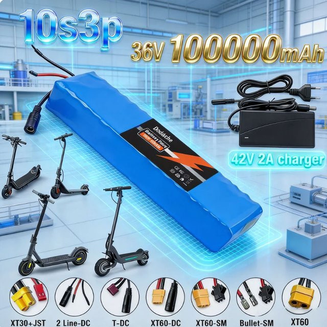 Xiaomi Ersatzakku für M365 Elektroroller, 36V 100000mAh 10S3P Lithium-Ionen-Akku-Pack in Blau - Bild 1