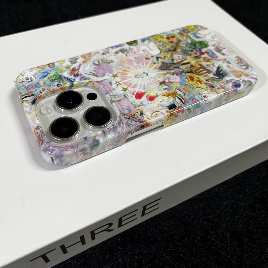 Glänzende Handyhülle mit Ölgemälde-Design für Apple iPhone Modelle in Multicolour - Bild 2