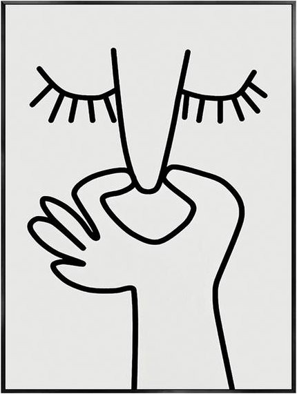 Lustiges Badezimmer Wandposter Libra Art Museum Abstrakter Humor auf Leinwand, Breite: 21 cm, Höhe: 30 cm - Bild 1