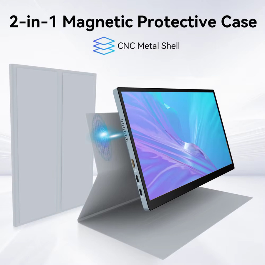 AISHICHEN OLED Tragbarer Monitor 10,5 Zoll 2K QHD Touchscreen in Schwarz mit USB-C und HDMI für Laptop, Mac, Handy sowie PS4/5 und Nintendo Switch - Bild 2