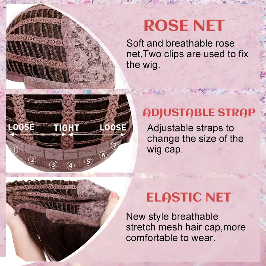 EASIHAIR Perücke, synthetisch, Ombre rosa braun, lang, gerade, mit Pony, Damen - Bild 3