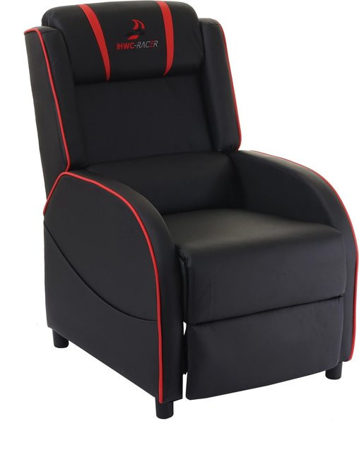 MCW Fernsehsessel D68 Gaming-Sessel aus Kunstleder in Schwarz/Rot - Bild 1