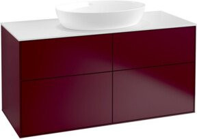 V&B Waschtischunterschrank Finion mit Wandbeleuchtung in Weiß Peony Matt, B: 120 cm, T: 60,3 cm, H: 50,1 cm - Bild 1
