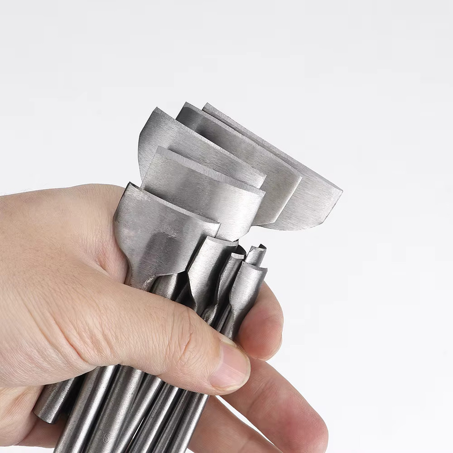 QJH 3-teiliges Halbkreis-Stanzer-Set aus Kohlenstoffstahl in Silber für Leder und DIY-Gürtel - Bild 2
