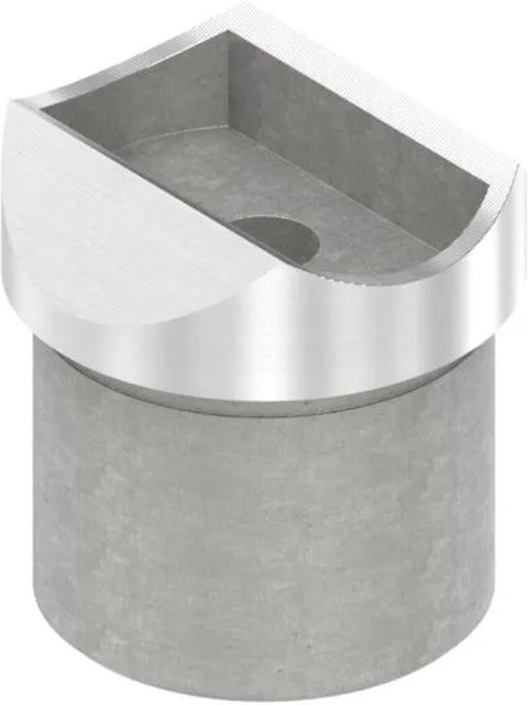 FeNau Rohrsattel aus V2A Edelstahl für Rohr Ø 42,4 x 2,5 mm mit Anschluss oben in Silber - Bild 1