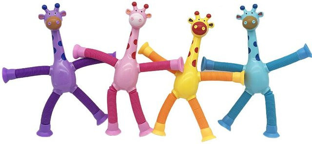 Giraffenspielzeug mit Saugnapf, Pop-Tubes, Teleskop-Giraffenspielzeug - Bild 1