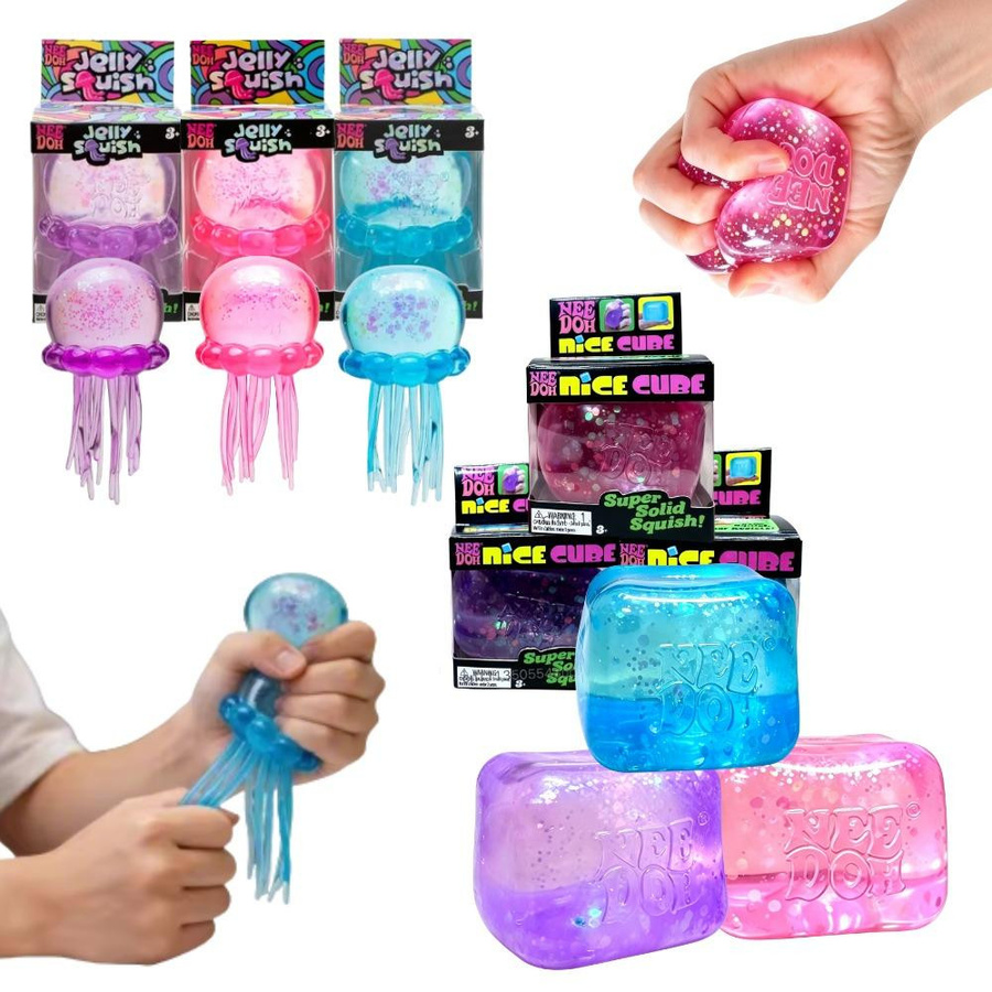 NeeDoh Quallen- & Würfel-Quetschspielzeuge, Weiche Gelee-Quetsch-Stressabbau-Fidget-Spielzeuge - Bild 2