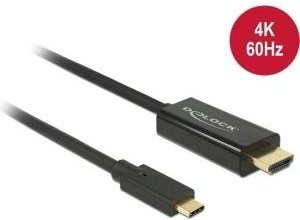 Delock USB-C auf HDMI Adapterkabel Schwarz, Länge: 3,00 m - Bild 1