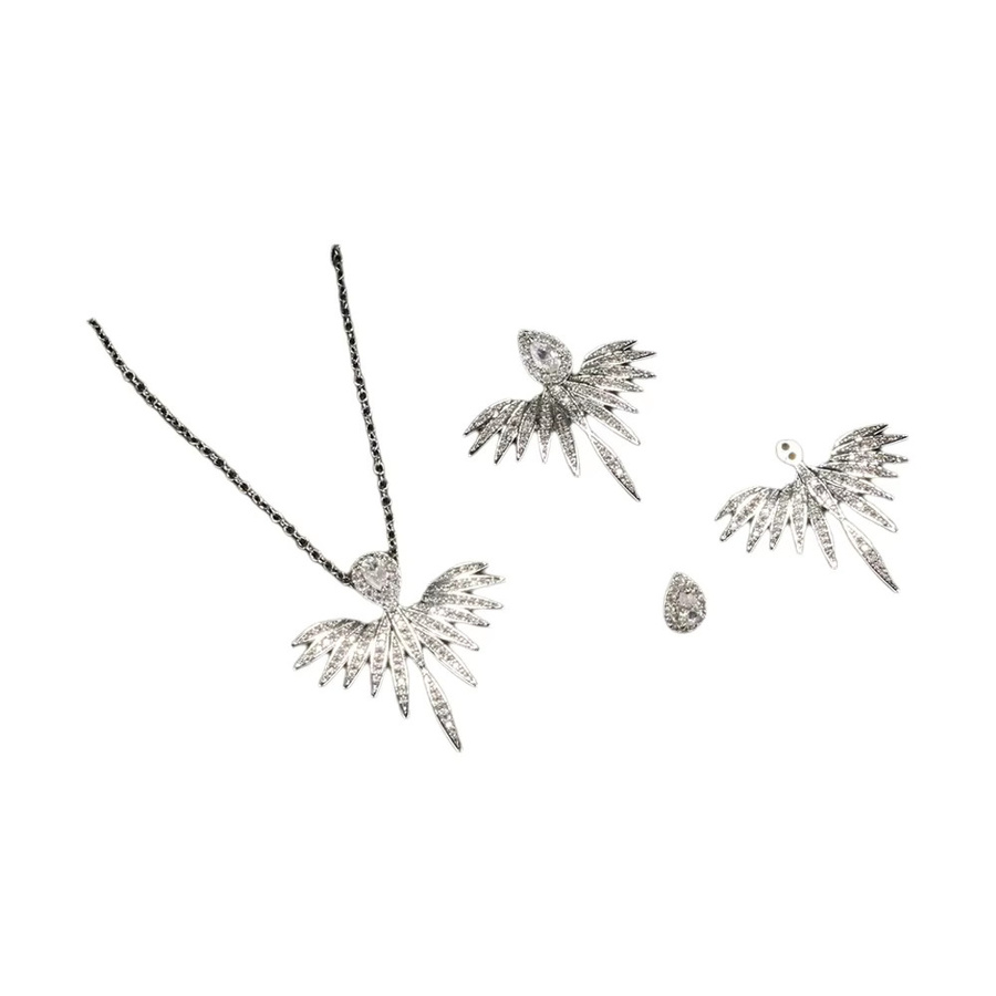 ZAKOL Ohrringe und Halskette, Zirkonia, Silber, Damen, Vintage - Bild 3