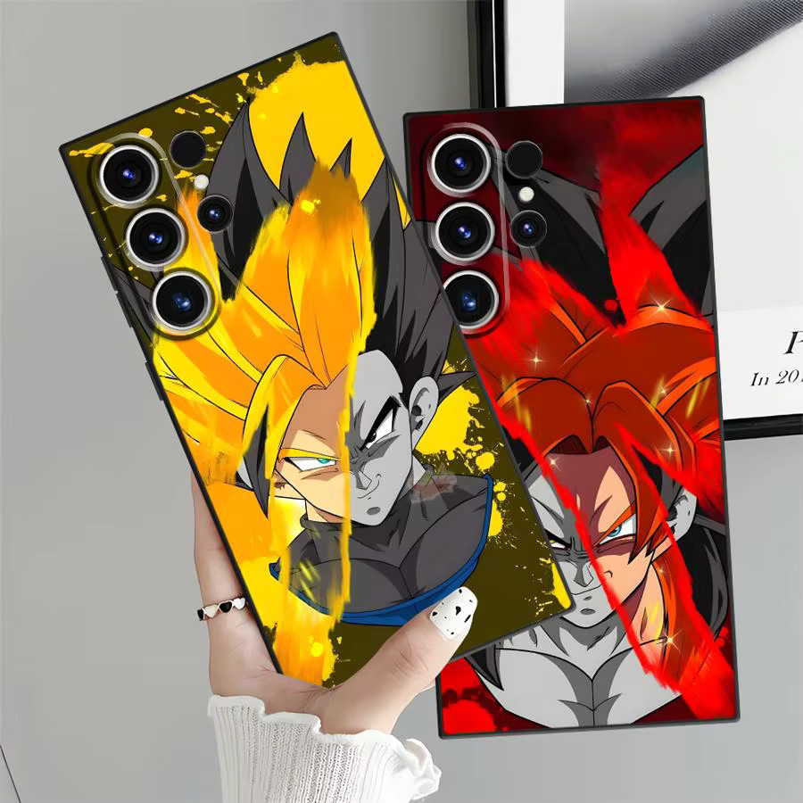 Dragon Ball Handyhülle für Samsung Galaxy S24 Plus, S23 Ultra, S21 FE und S20 in Schwarz mit Goku und Vegeta Design - Bild 3
