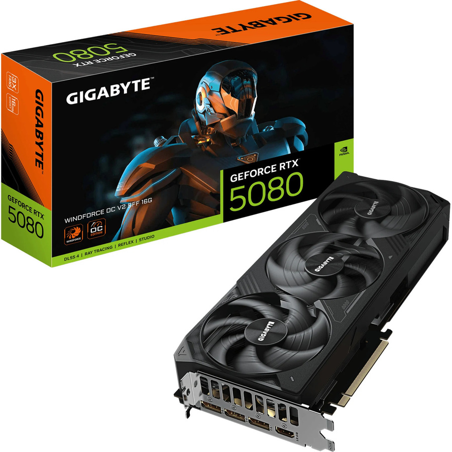 Gigabyte GeForce RTX 5080 WINDFORCE OC V2 SFF Grafikkarte, 16 GB, Schwarz - Bild 1