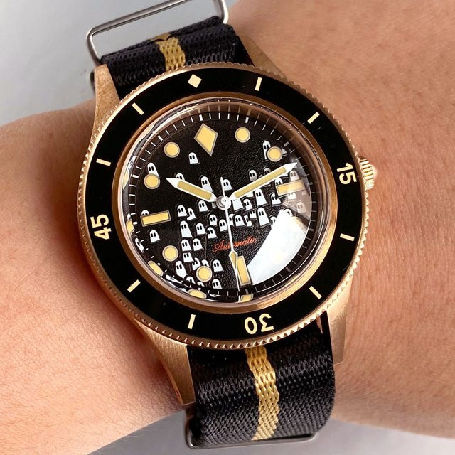 Tandorio Taucheruhr, Bronze, Grün, Automatik, 20 ATM, Herren - Bild 1