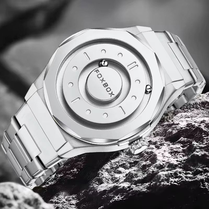 LIGE Chronograph, Quarzuhr, Edelstahl, Silber, Herren - Bild 2