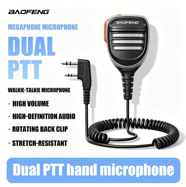 Baofeng Handmikrofon 2026 in Schwarz für Kenwood und Baofeng Walkie-Talkie-Funkgeräte mit K-Head Anschluss - Bild 1