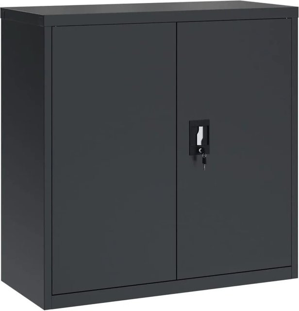 vidaXL Aktenschrank aus Stahl in Anthrazit mit Schloss und Regalböden, B/T/H: 90 x 40 x 90 cm - Bild 1