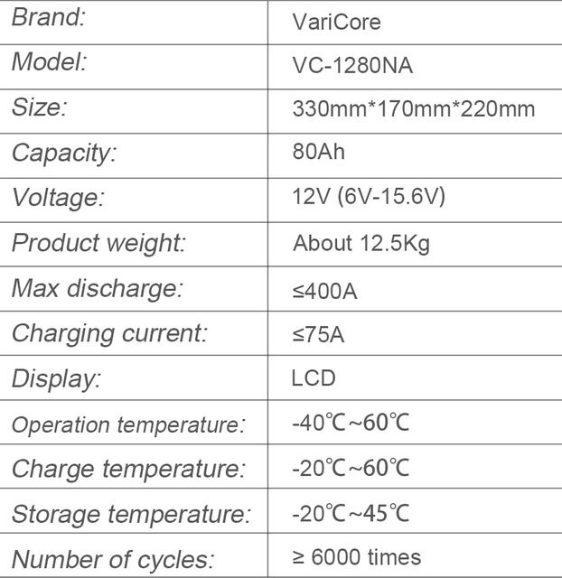VariCore Natrium-Ionen-Akku 12V/15,6V 80Ah in Grün und Schwarz, kältebeständig für Elektroautos, Golfcarts und Solarsysteme - Bild 1