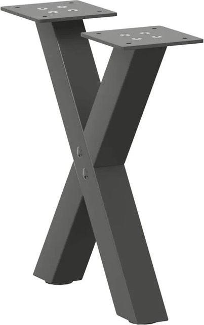 vidaXL Couchtischbeine X-Form aus Stahl in Anthrazit, 2 Stück, B/T: 30 x 30 cm, Höhe: 31 cm - Bild 1