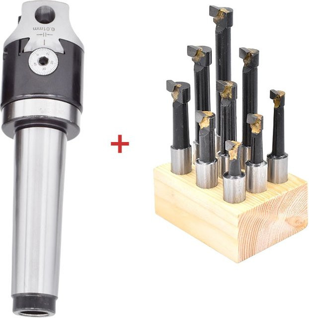 DGMZNC Bohrstange mit 12 mm Bohrkopf und 50 mm Länge in Silber für Fräsmaschinenwerkzeug (MT2 MT3 MT4 C20 C25 BT30 NT30 R8 F1 2 Zoll) - Bild 1